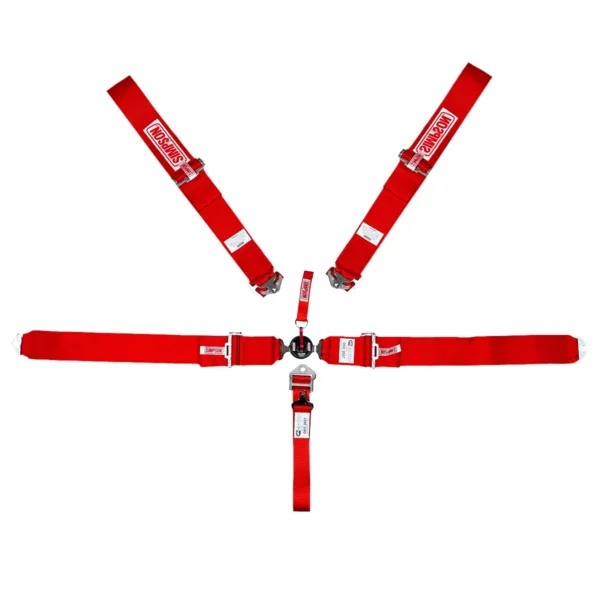 cinto Simpson 5 pontas Camlock vermelho — CINTO DE SEGURANÇA INDIVIDUAL 5 PONTAS SIMPSON ENGATE RÁPIDO CAMLOCK VERMELHO #29110R