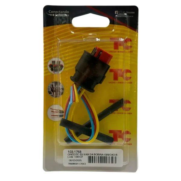 CONECTOR / CHICOTE 3 VIAS PARA BOBINA BOSCH