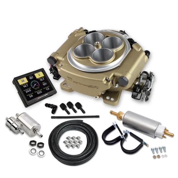 INJEÇÃO ELETRÔNICA HOLLEY SNIPER V8 UNIVERSAL EFI COMPLETA CLASSIC GOLD FINISH #550-516K