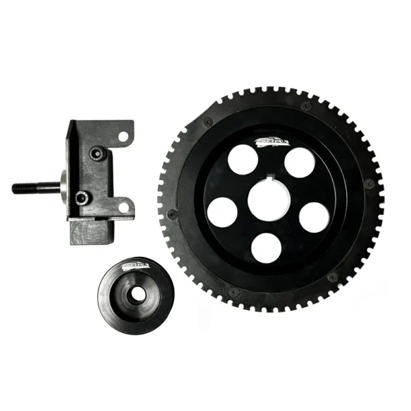 KIT DE POLIA PRETA POLY V COM RODA FONICA PARA AR CONDICIONADO COM CORREIA 5PK VW AR FUSCA