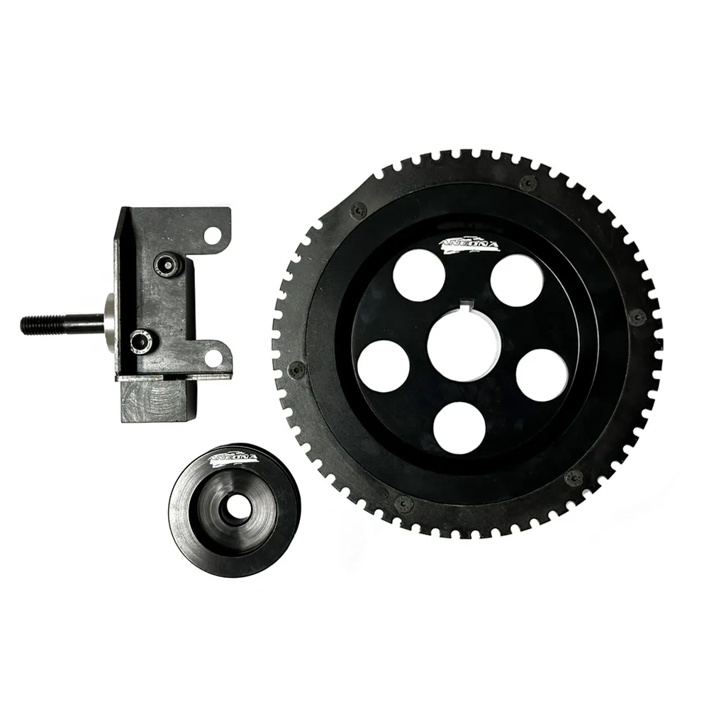 KIT DE POLIA PRETA POLY V COM RODA FONICA PARA AR CONDICIONADO COM CORREIA 5PK VW AR FUSCA