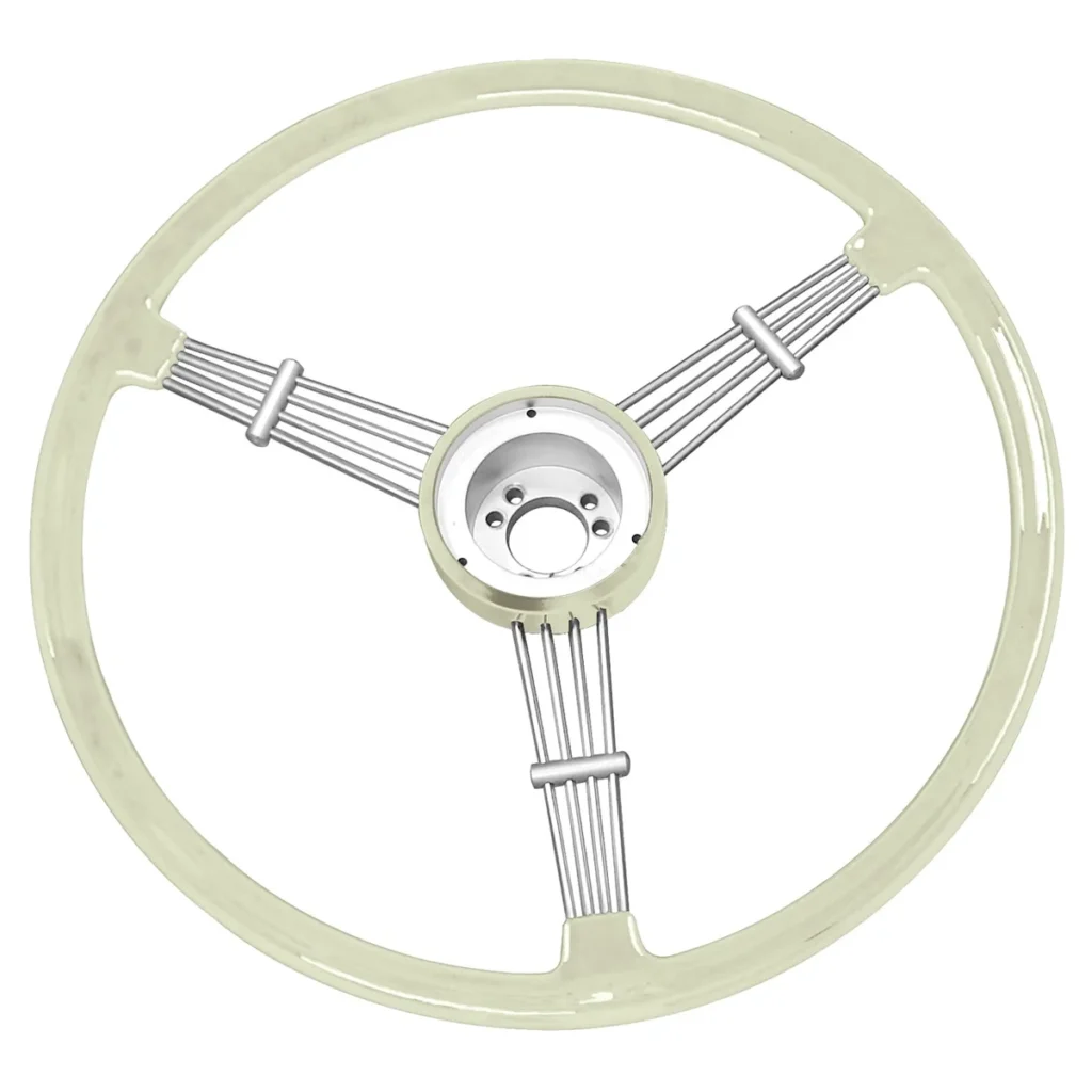 VOLANTE BANJO BRANCO EMPI FUSCA OVAL / SPLIT / ALEMÃO 1950 - 1959 #79-4060-0