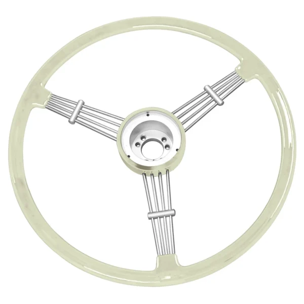 VOLANTE BANJO BRANCO EMPI FUSCA OVAL / SPLIT / ALEMÃO 1950 - 1959 #79-4060-0