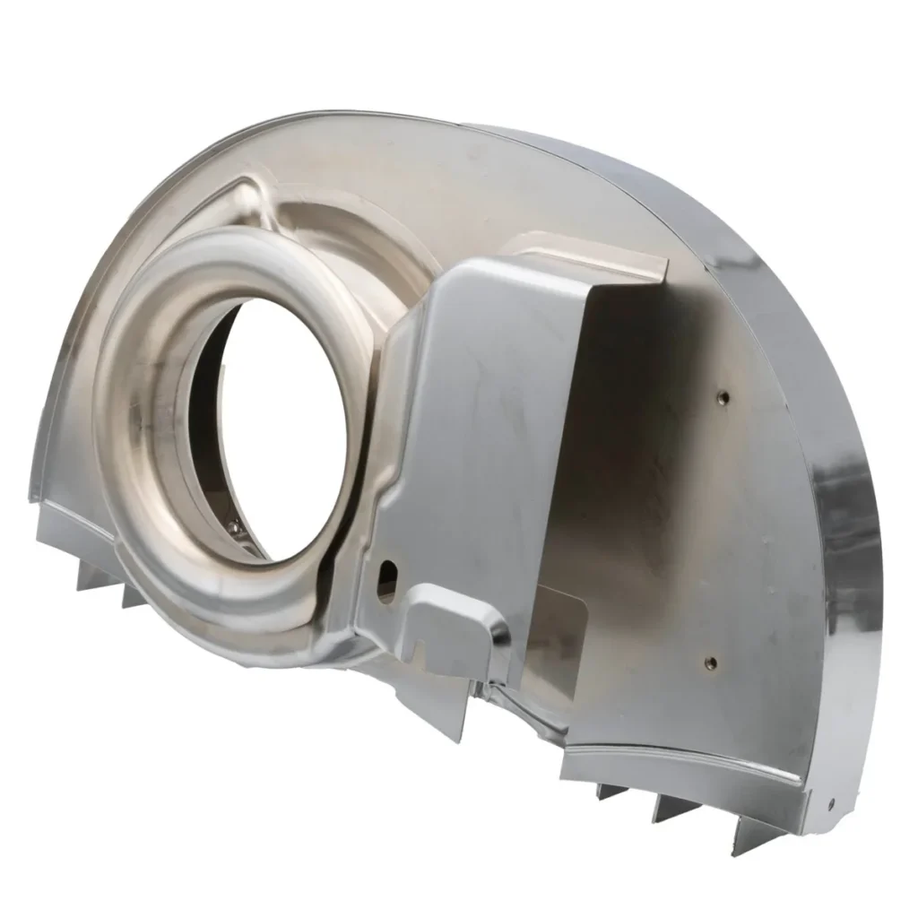 caixa da ventoinha EMPI Super Shroud — CAIXA DA VENTOINHA CROMADA EMPI SUPER SHROUD 36HP (RADIADOR DESLOCADO) DE ALTO FL
