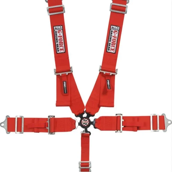 CINTO DE SEGURANCA INDIVIDUAL 5 PONTAS G-FORCE ENGATE RAPIDO VERMELHO GFR7000RD