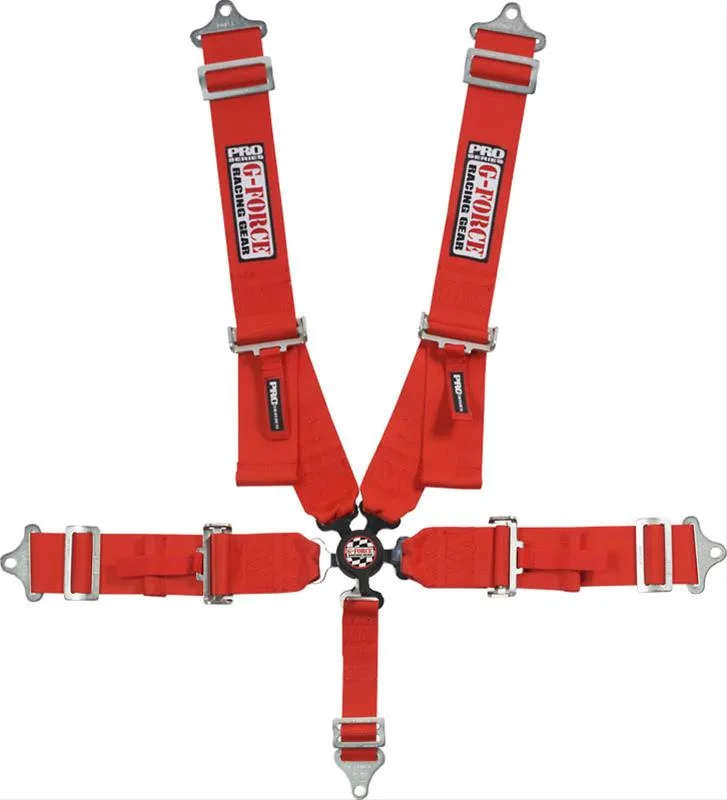 CINTO DE SEGURANCA INDIVIDUAL 5 PONTAS G-FORCE ENGATE RAPIDO VERMELHO GFR7000RD