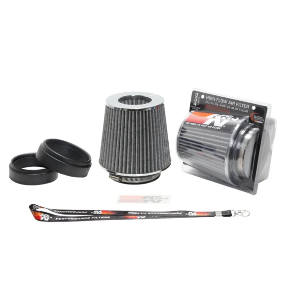 FILTRO ESPORTIVO CONICO DUPLO FLUXO K&N UNIVERSAL RG-1001WT PRATA COM 3 MEDIDAS DE FLANGE 76/89/103 ( mm ) ou 3 / 3,5 / 4,06 ( Polegadas )