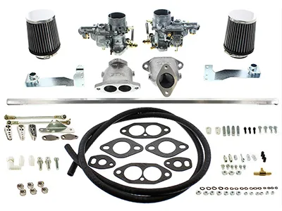 KIT CARBURADOR EMPI VW FUSCA 34MM COMPLETO CABEÇOTE ENTRADA DUPLA EMPI # 47-7411-0