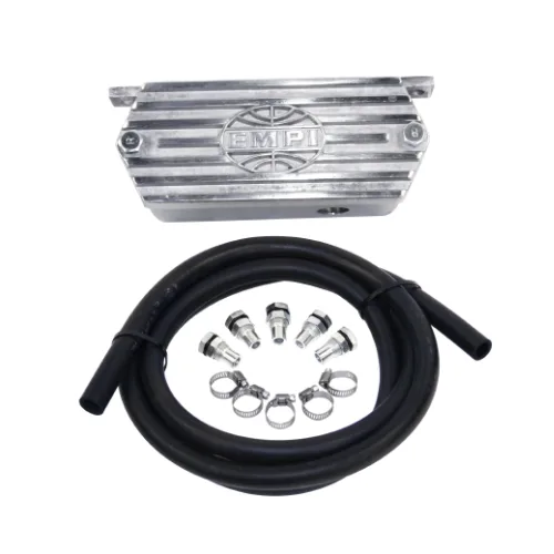 KIT RESERVATÓRIO DO RESPIRO DE ÓLEO PARA MOTOR VW A AR EM ALUMÍNIO POLIDO EMPI 00-8544-0