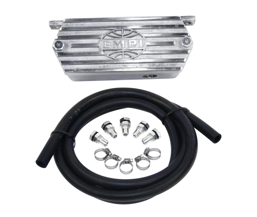 KIT RESERVATÓRIO DO RESPIRO DE ÓLEO PARA MOTOR VW A AR EM ALUMÍNIO POLIDO EMPI 00-8544-0