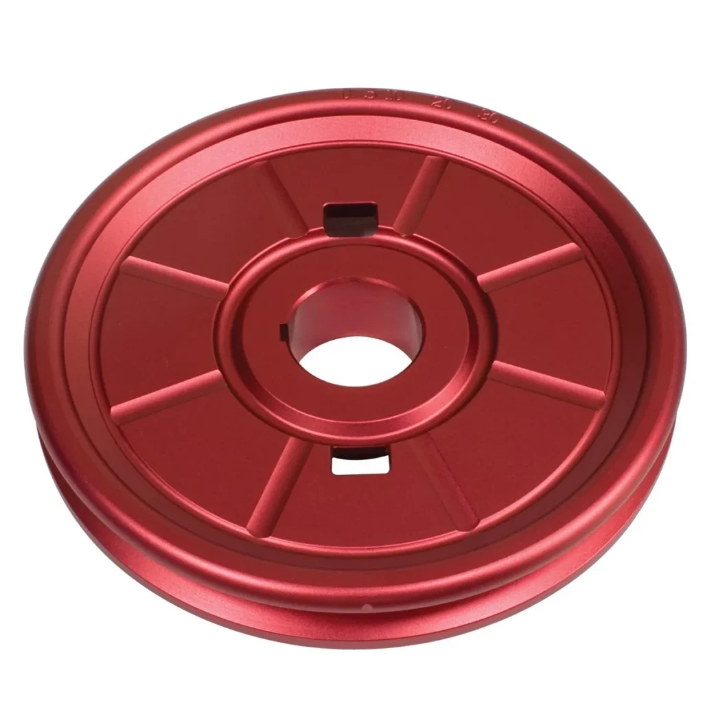 POLIA VIRABREQUIM VW AR VERMELHA ALUMINIO EMPI TAMANHO ( 177MM ) MEDIDA STD #18-1073-0