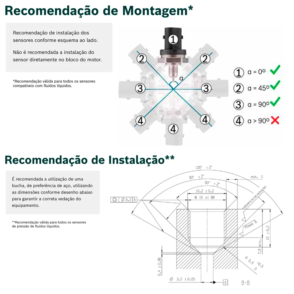 SENSOR DE PRESSÃO E TEMPERATURA BOSCH #0261.544.01F