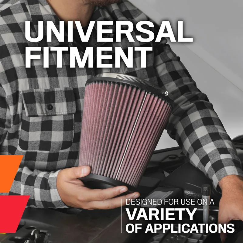 FILTRO ESPORTIVO INVERTIDO K&N UNIVERSAL RR-3001 VERMELHO DIÂMETRO INTERNO DA BOCA 3 OU 76mm — FILTRO ESPORTIVO INVERTID