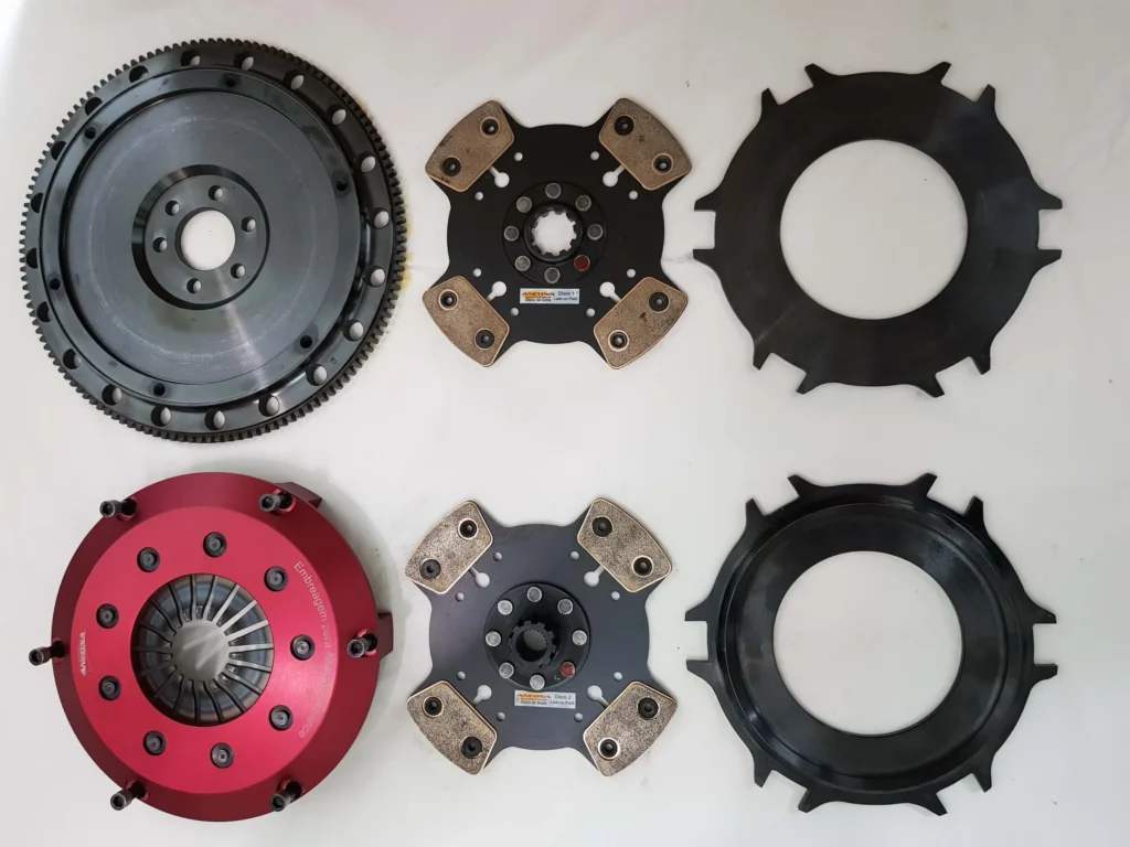 KIT EMBREAGEM ALUMINIO UNIVERSAL DUPLA ANCONA AP (PLATO+2DISCOS+2PLACAS+VOLANTE BILLET)