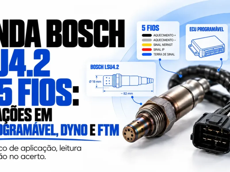 Sonda Bosch LSU4.2 de 5 Fios: aplicacoes em ECU programavel, dyno e FTM